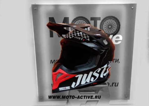 Шлем (кроссовый) JUST1 J39 Rock, черный/красный/белый матовый (2021)